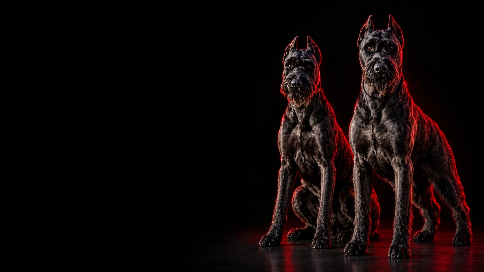 Two Giant Schnauzers in the K1K9 EVENTS Las Vegas 2027 presentation