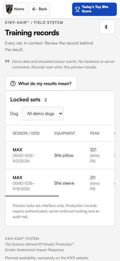 KAIR™ preview screenshot: Records