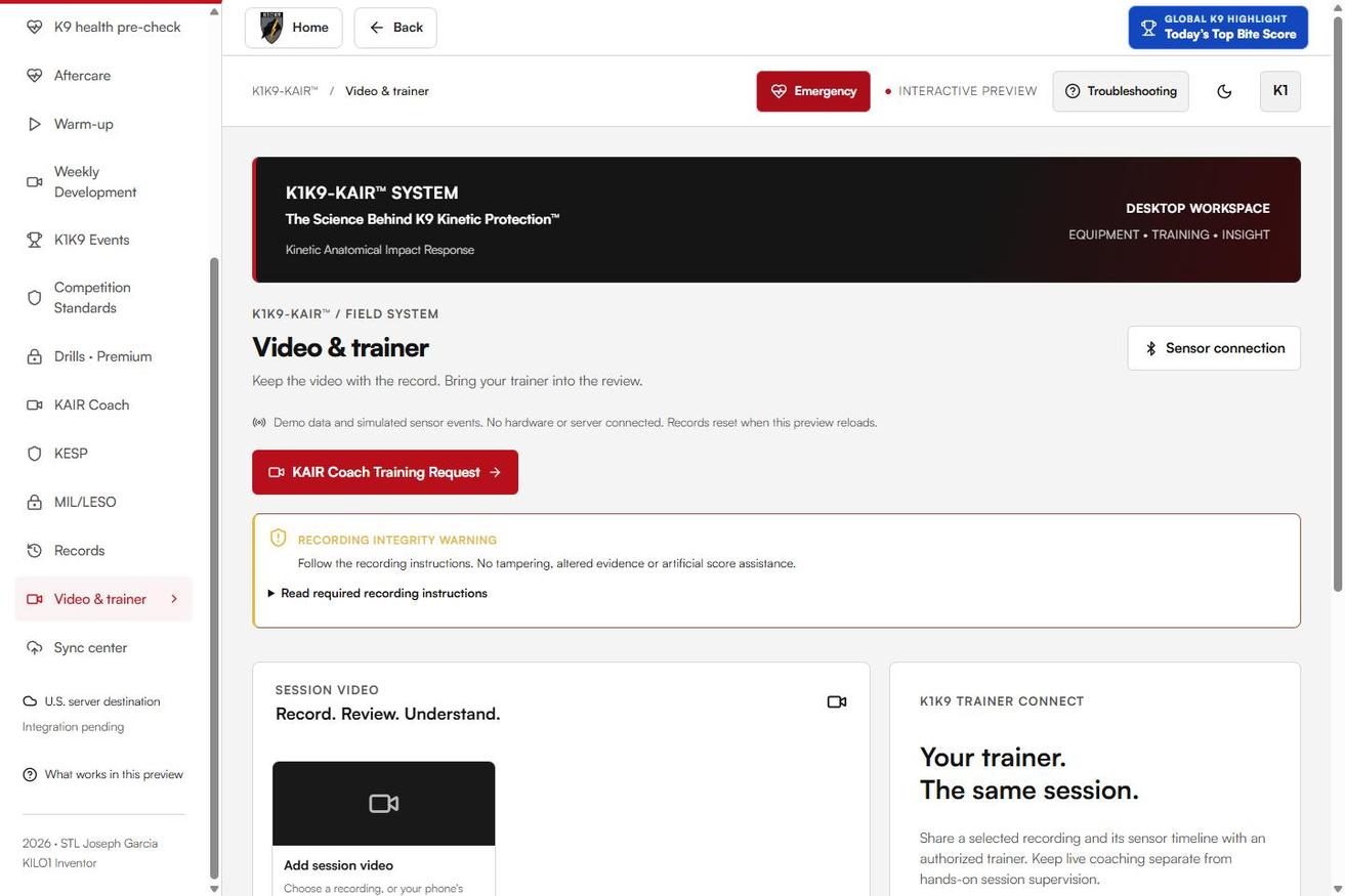 KAIR™ preview screenshot: Video & trainer review