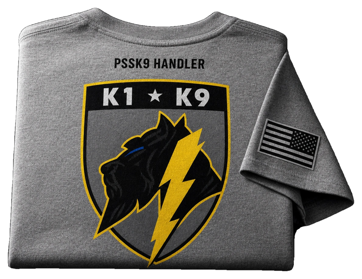 K1K9 · Heavyweight Tee · Kinetic Yellow · Gray