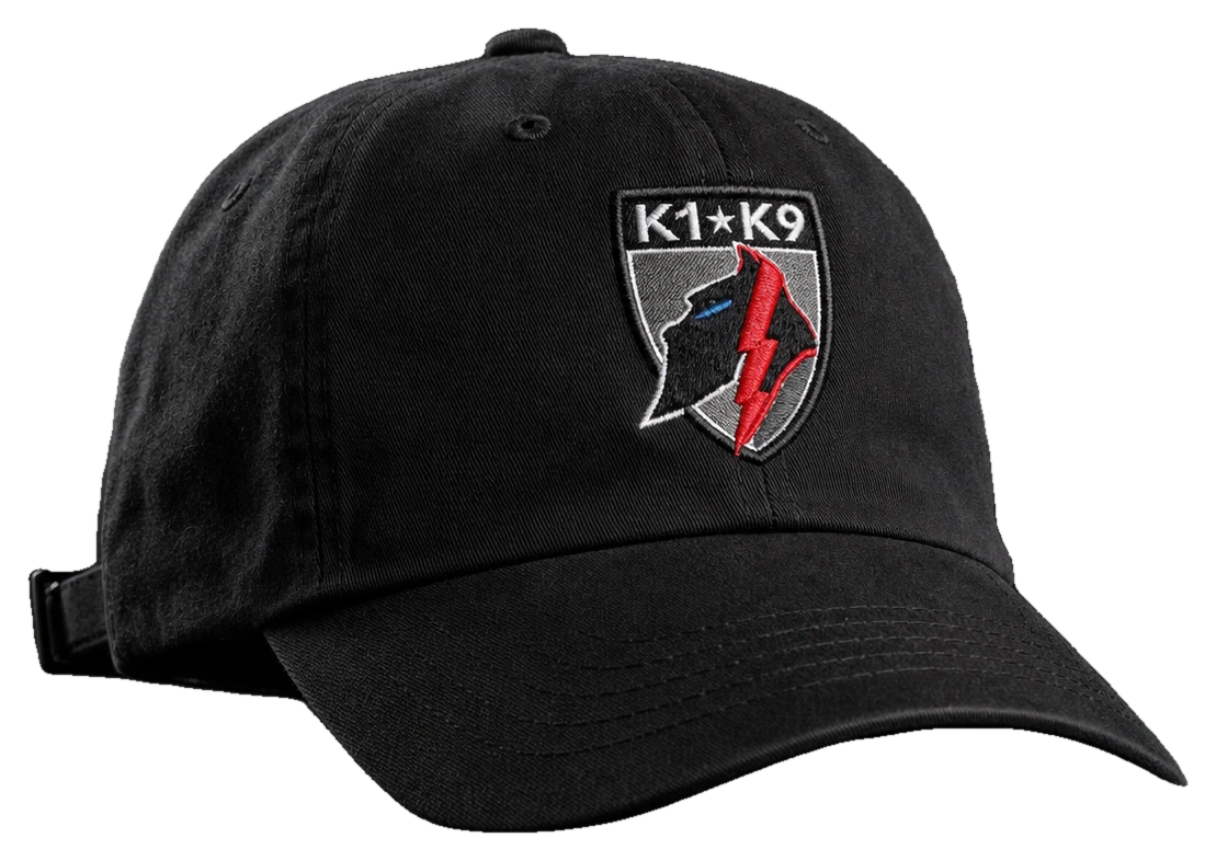 K1K9 · Soft Cap · Dad Hat · Kinetic Red