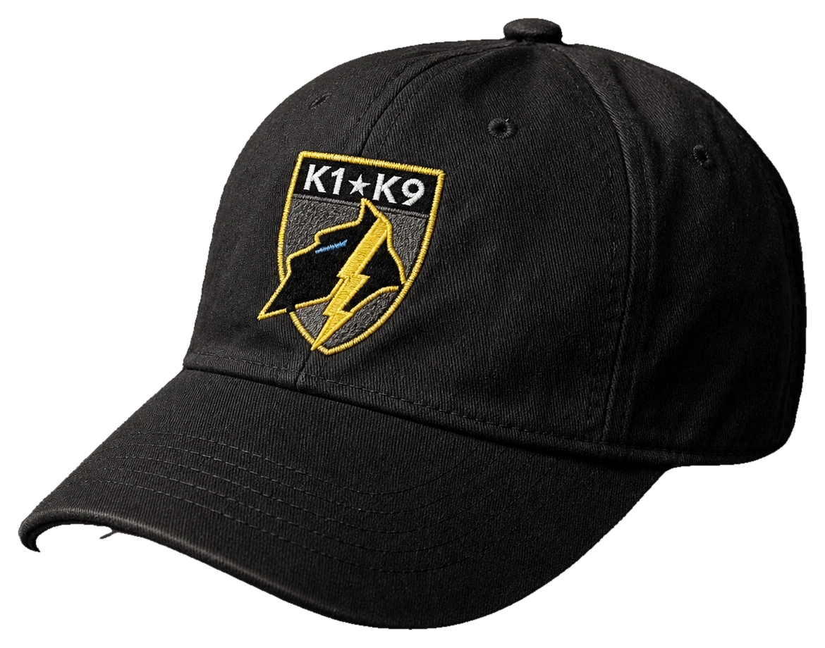 K1K9 · Soft Cap · Dad Hat · Kinetic Yellow