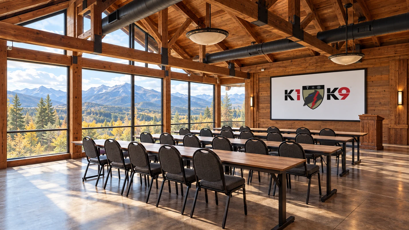 AI-generated K1K9 Montana classroom presentation with mountain views