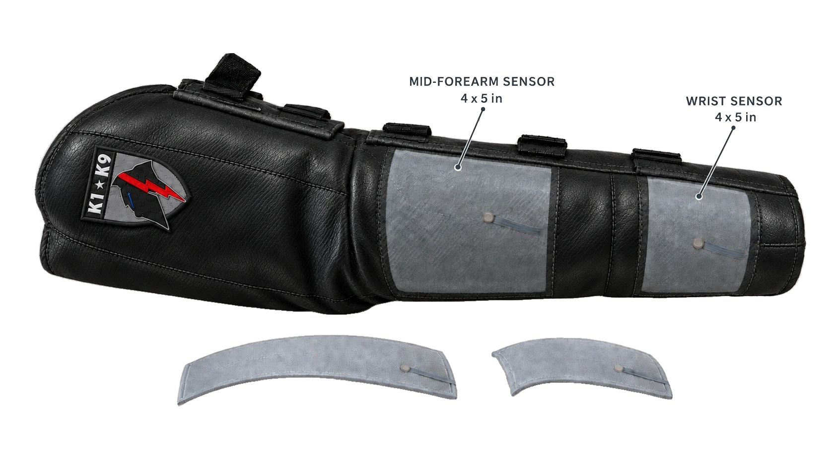 KAIR black sleeve with illustrated sensor pockets
