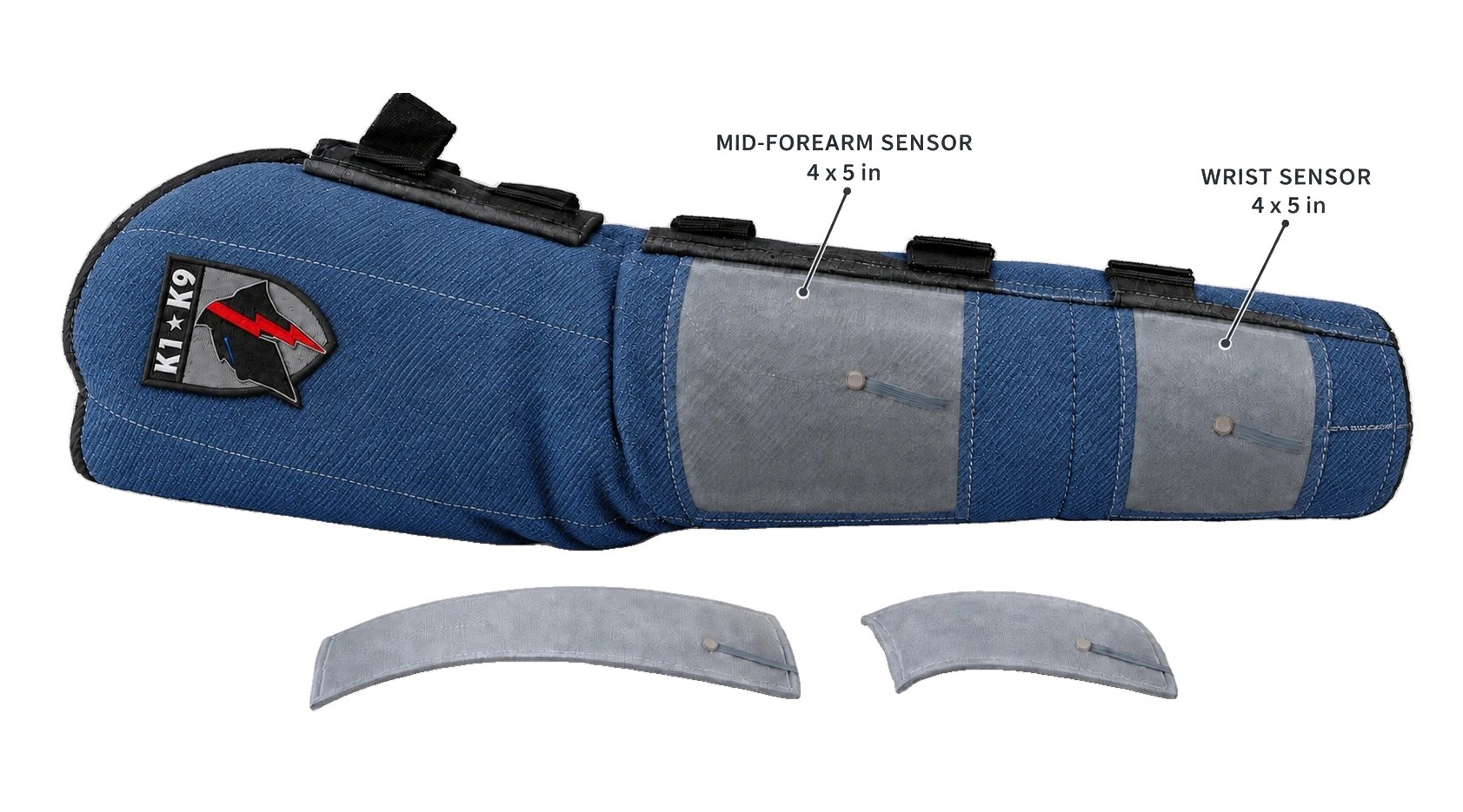 Gen 1 Production Design · K1K9 high-performance hidden sleeve in french linen: sensor cutaway
