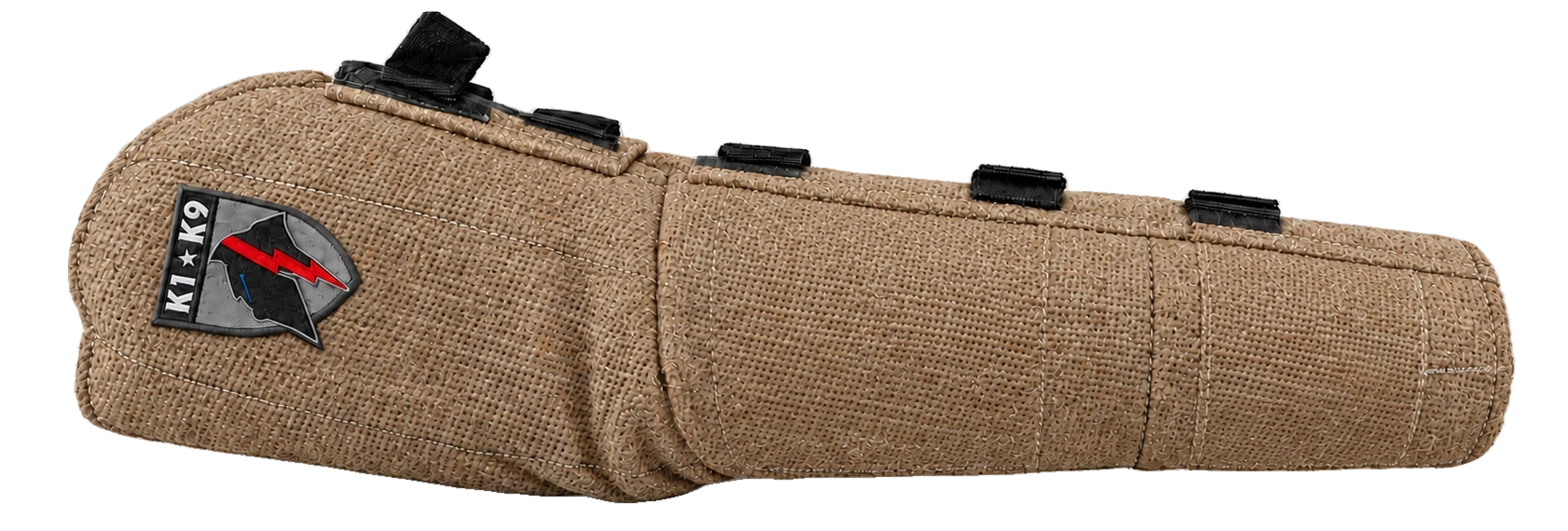 Gen 1 Production Design · K1K9 high-performance hidden sleeve in jute: full exterior