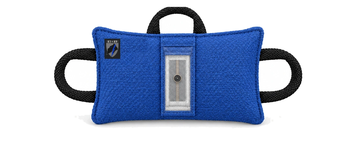 KAIR PULSE blue bite pillow with illustrated sensor pocket