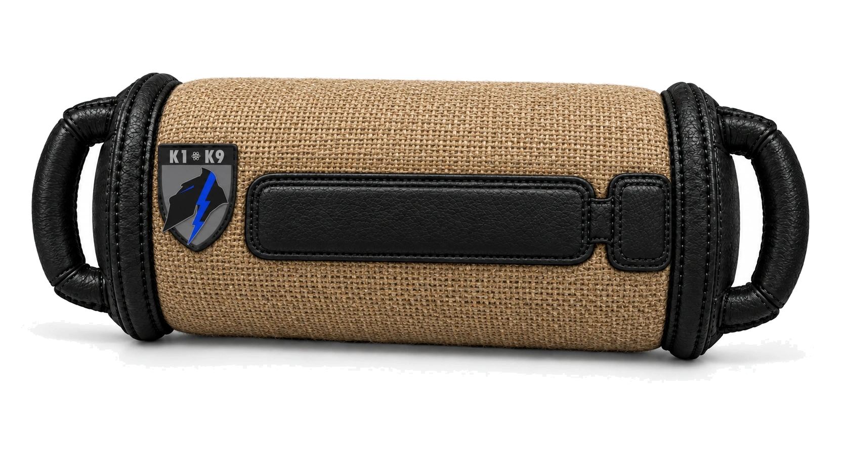 Gen 1 Production Design · Jute K1K9 Wide Mouth Grip Developer with natural tan woven body and black handles